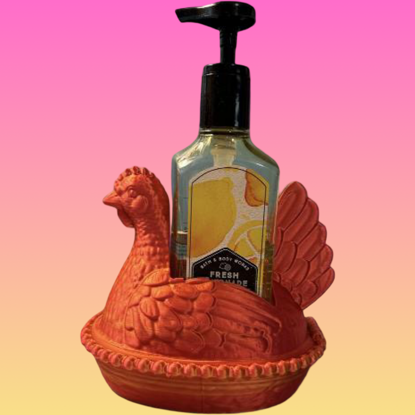 Hen in a nest holder