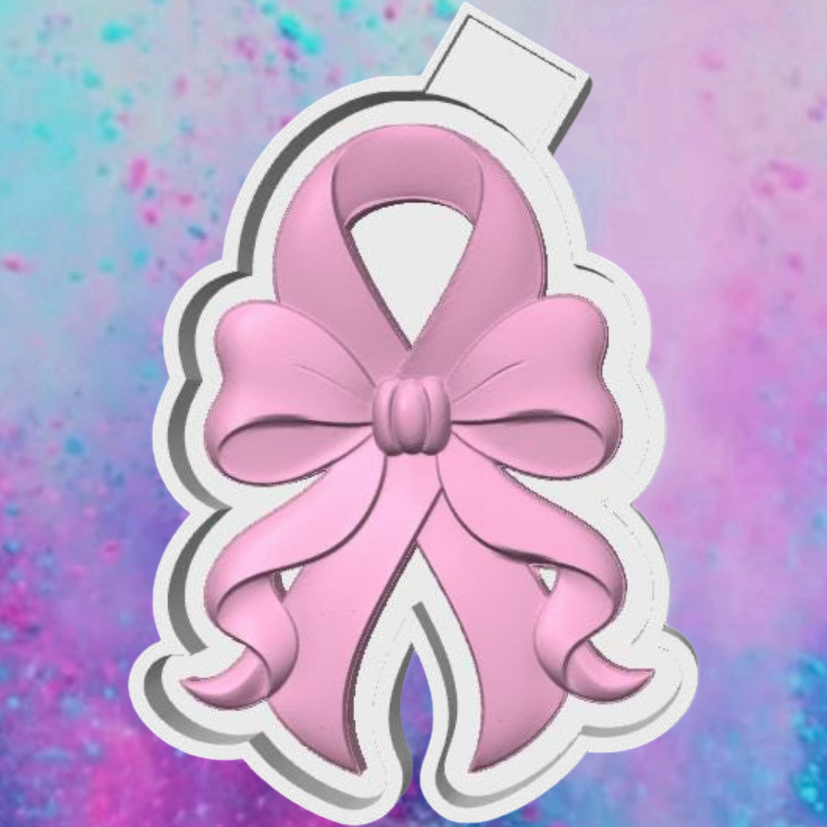 3D awareness ribbon bow car freshie molds.