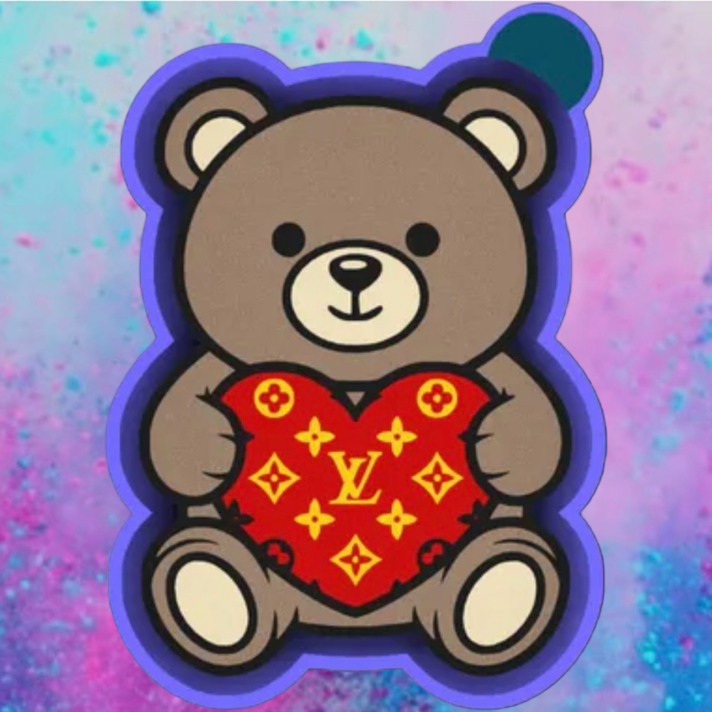 LV teddy bear car freshie mold