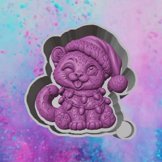 3D Christmas Leopard car freshie molds.