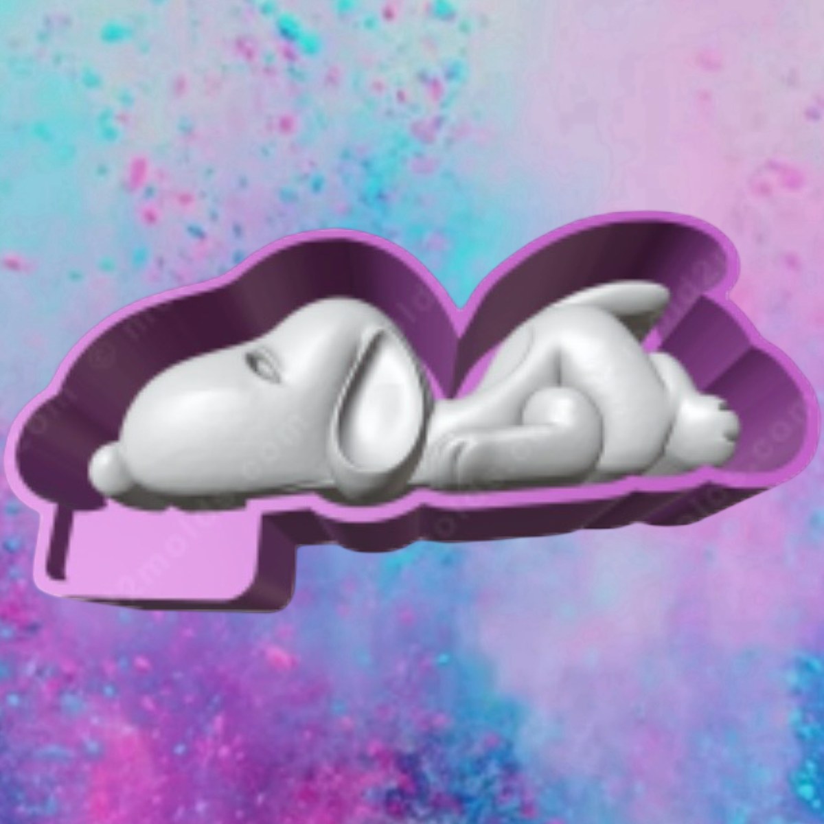 3D sleeping Snoopy car freshie molds.