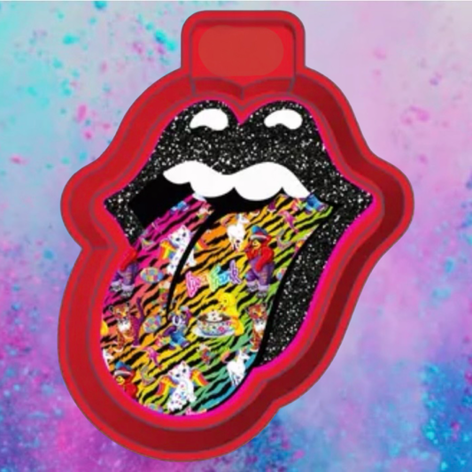 Tongue sticking out car freshie mold with cardstock