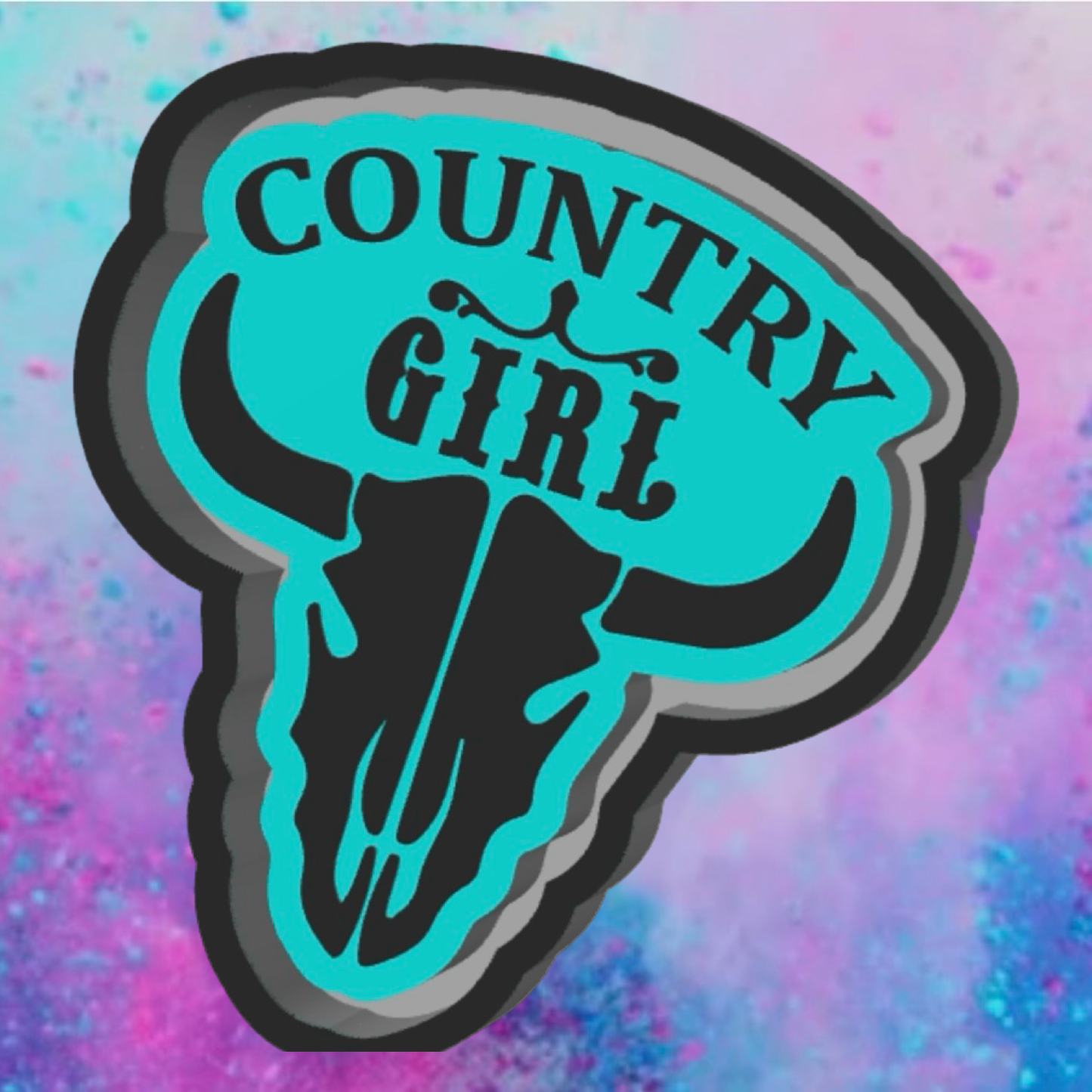 Country girl bull skull car freshie mold