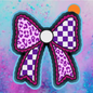 Checkered bow with cheetah print car freshie mold