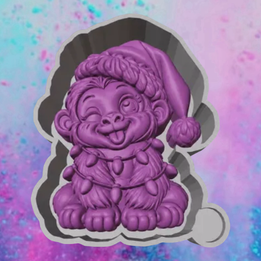 3D Christmas gorilla car freshie molds.