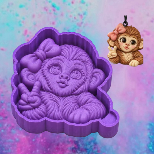 3D baby monkey car freshie molds.
