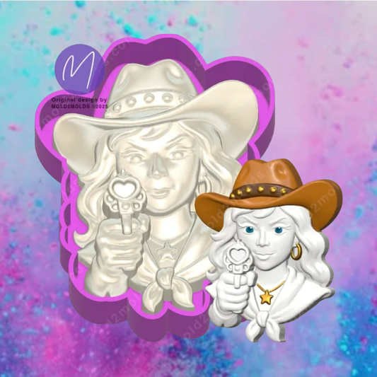 3D Cowgirl car freshie mold