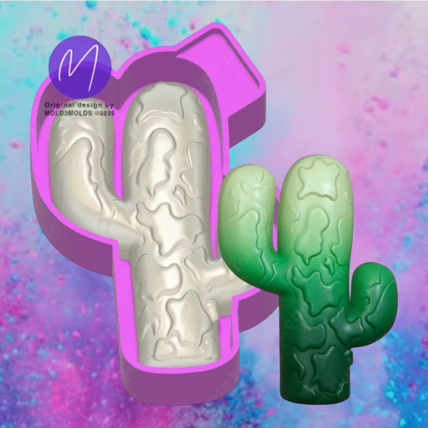 3D cow print cactus car freshie mold
