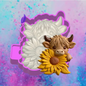3D Highland cow with sunflower freshie mold
