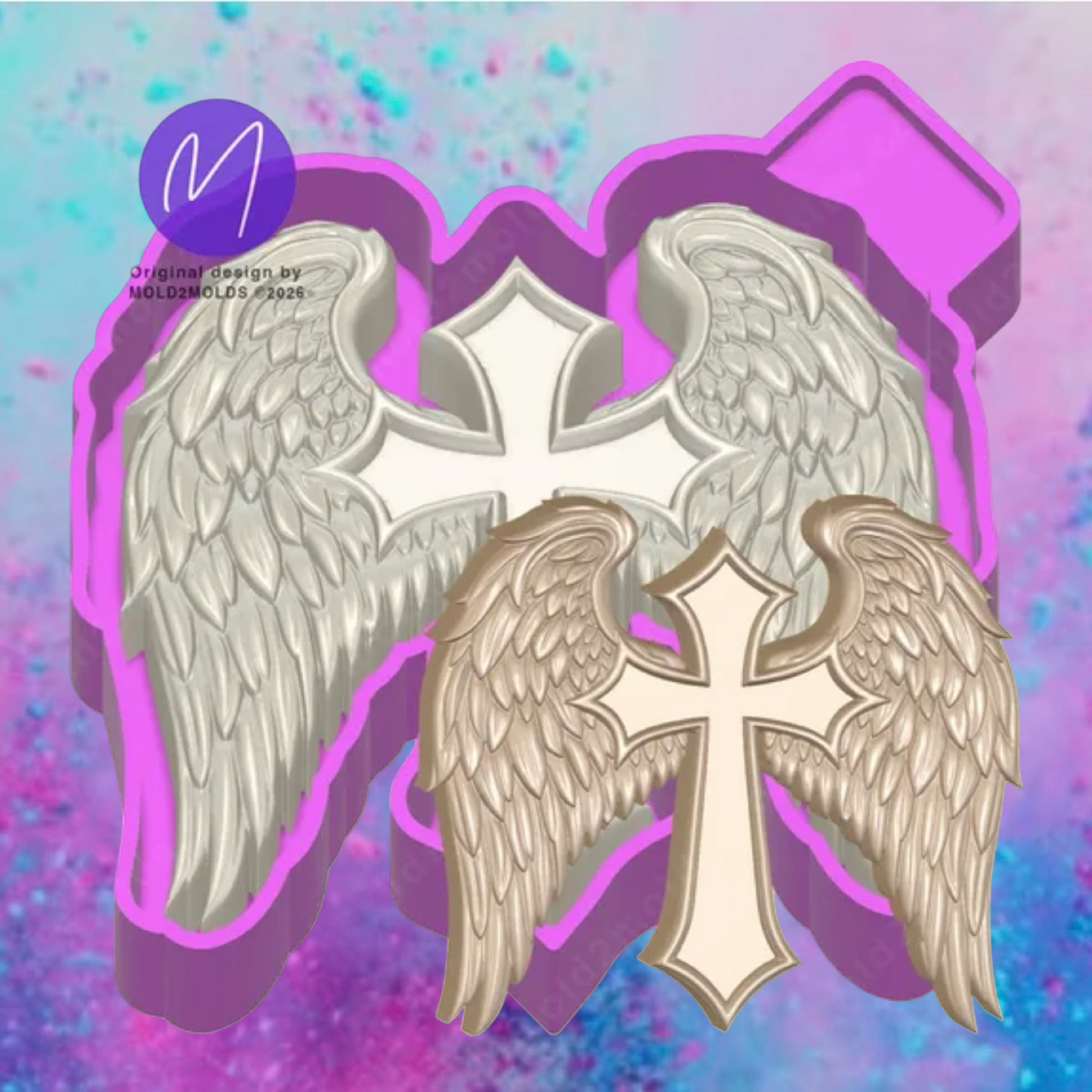 3D Angel wings freshie mold