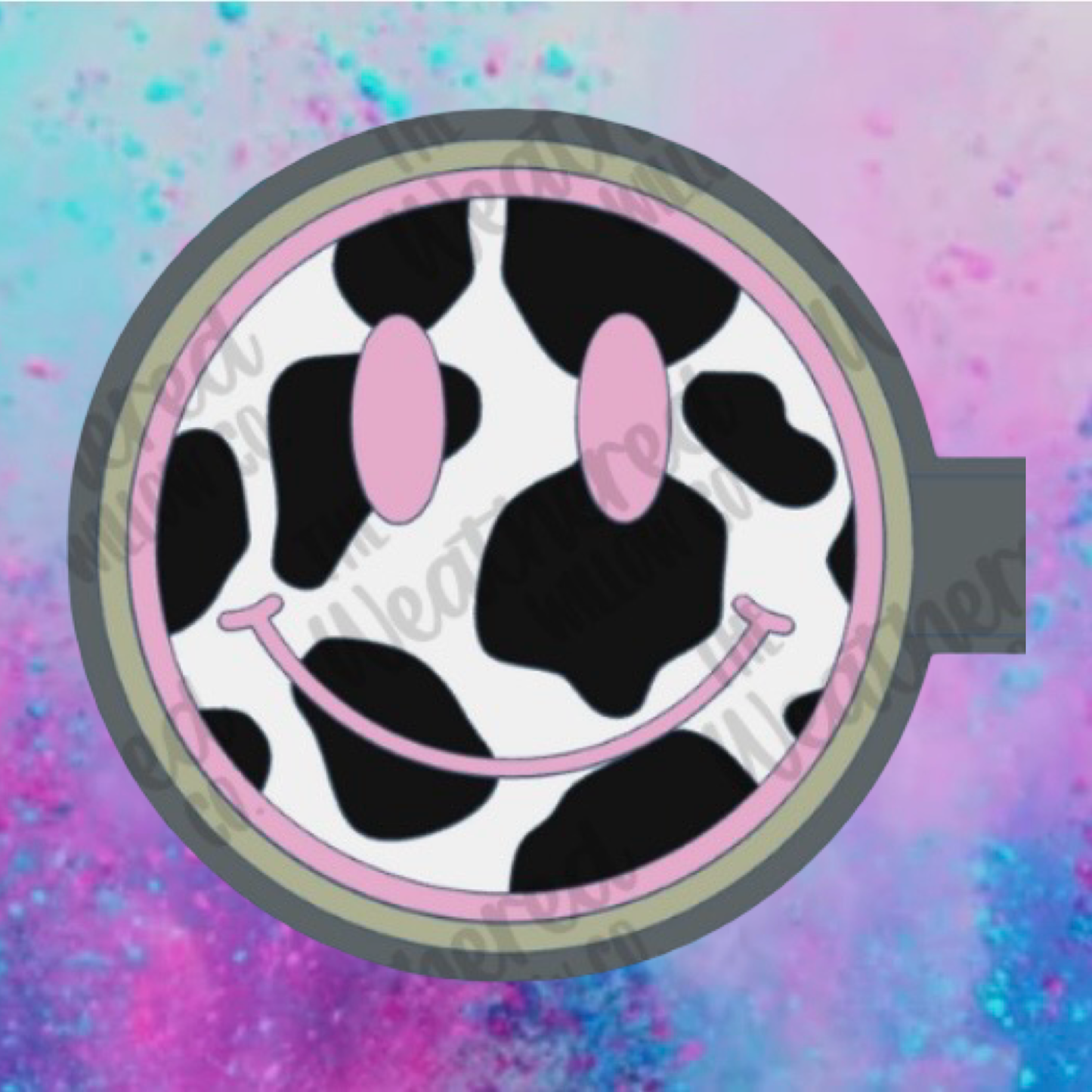 Cow print smiley face freshie mold