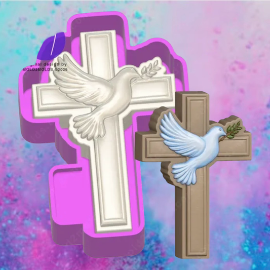 3D Dove cross car freshie mold