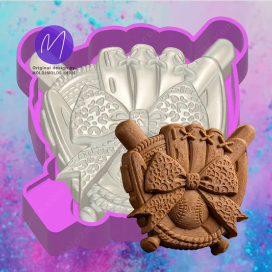 3D print baseball glove with bow freshie mold