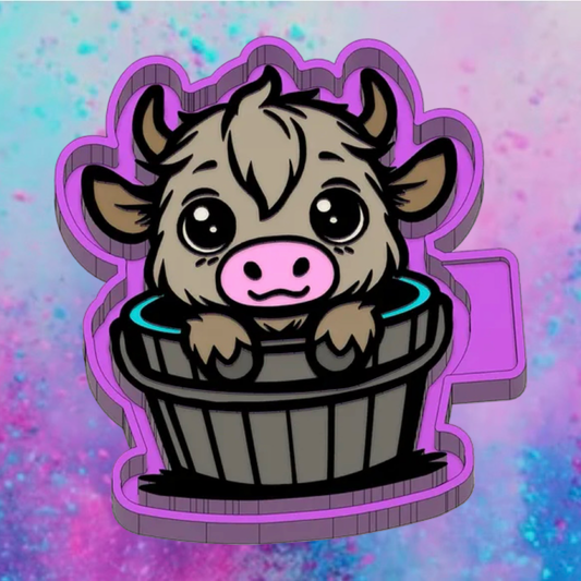 Cute highland cow in bucket freshie mold