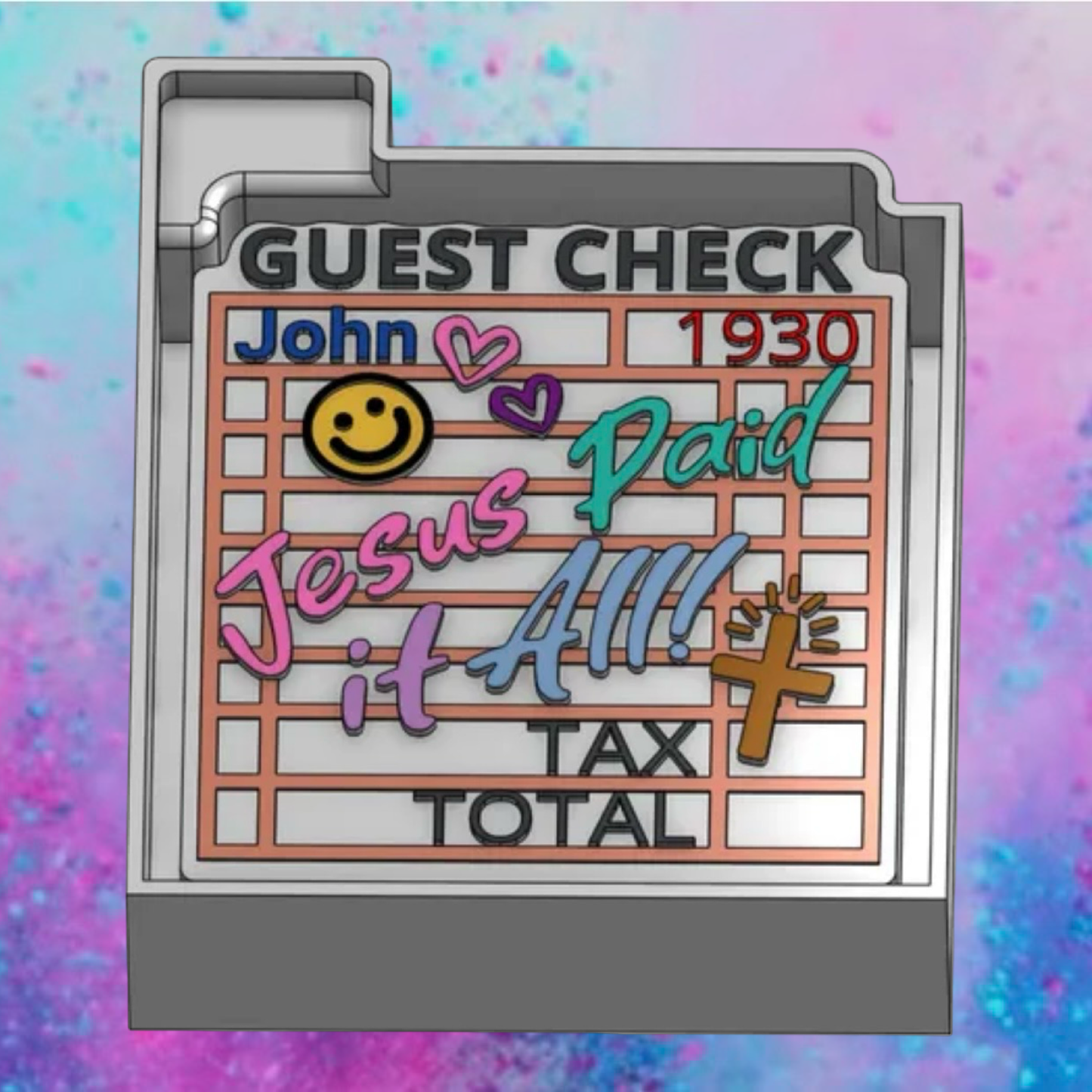 Guest check freshie mold