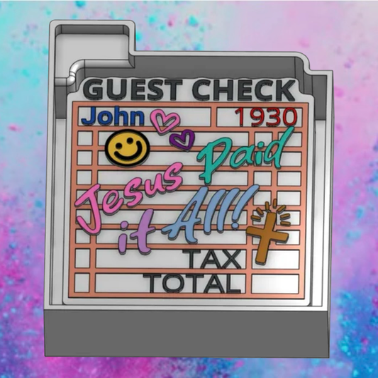 Guest check freshie mold