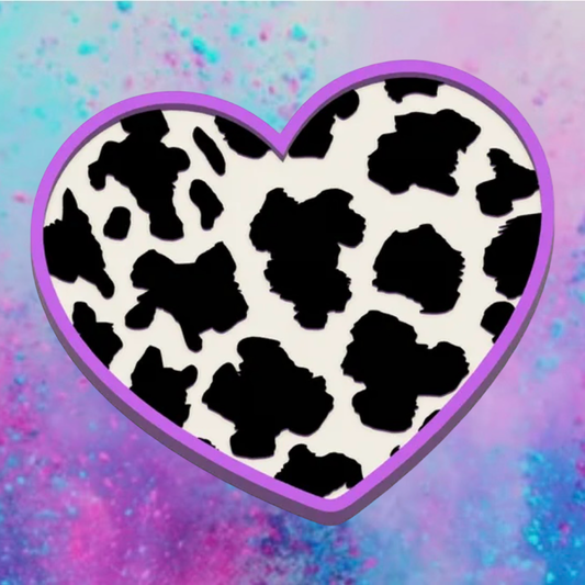 Cow print heart freshie mold