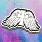 Angel wings with cross freshie mold