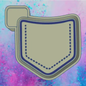 Blue Jean pocket with stitch cardstock mold