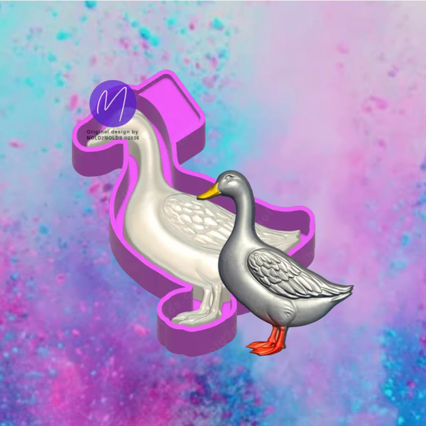 3D white goose freshie mold