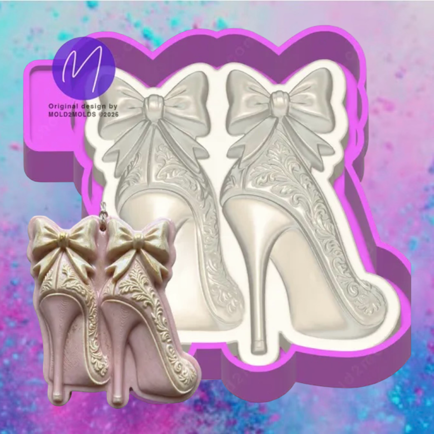 3D print heels with bow freshie mold