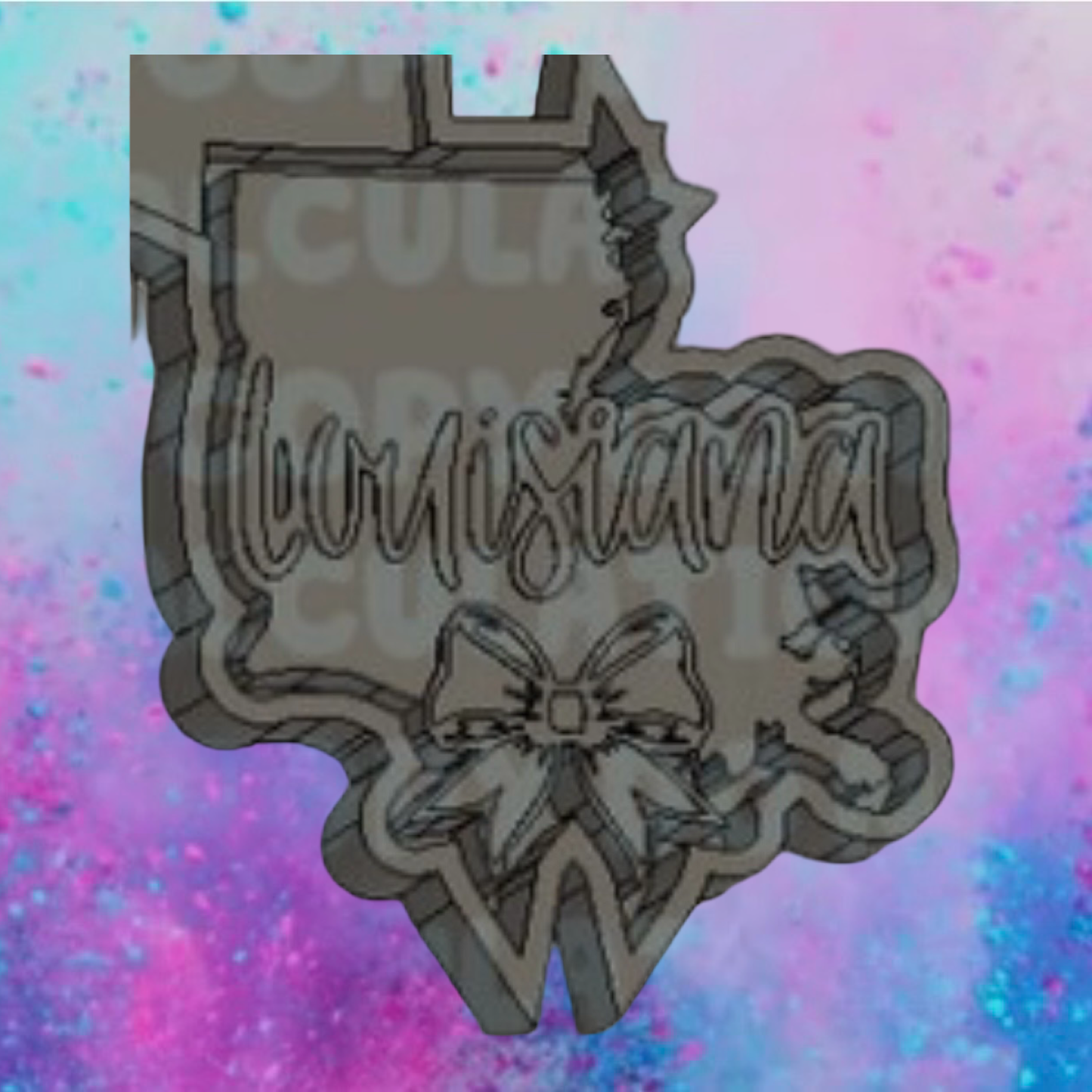 Louisiana with bow freshie mold