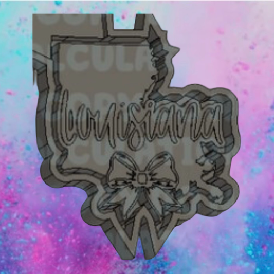 Louisiana with bow freshie mold