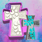3D leopard print Concho cross freshie mold