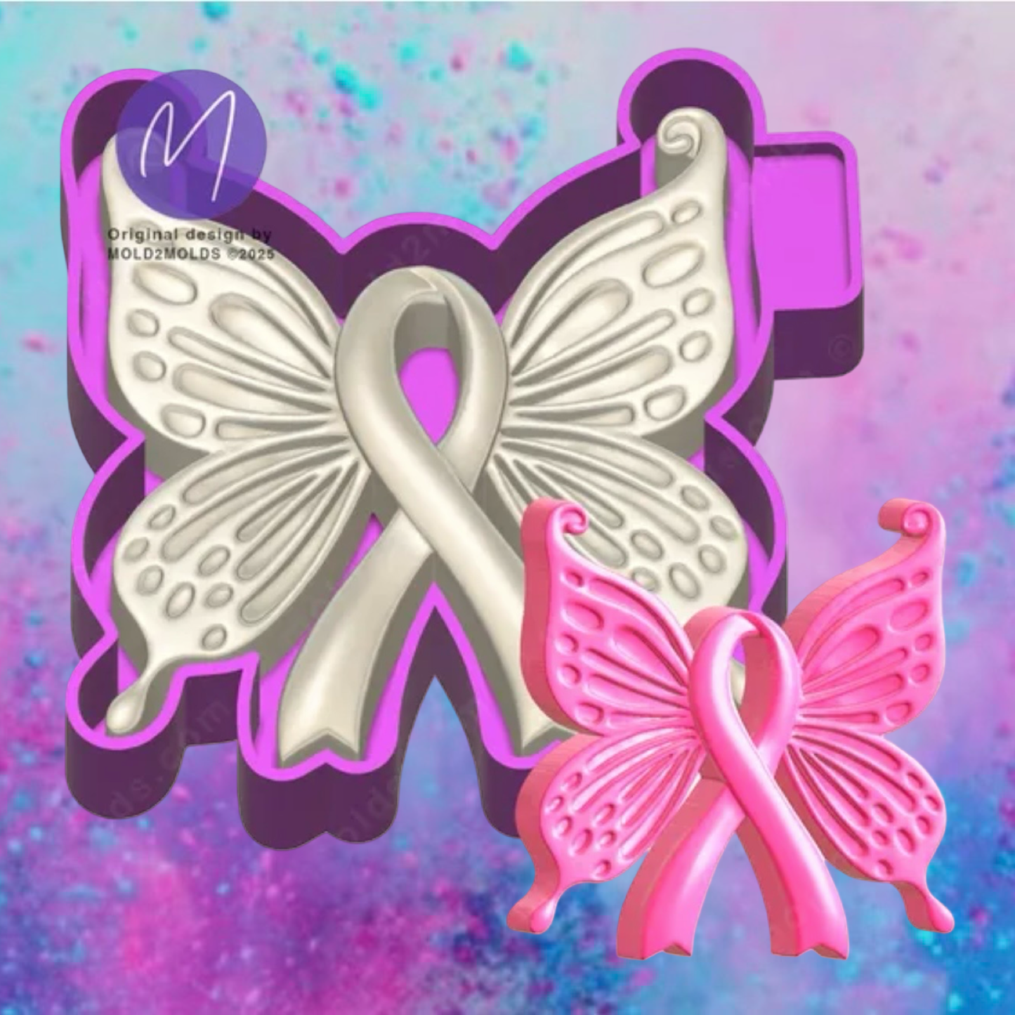 3D ribbon butterfly freshie mold