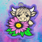 Highland cow with flower freshie mold