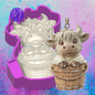 3D print highland cow in a bucket freshie mold