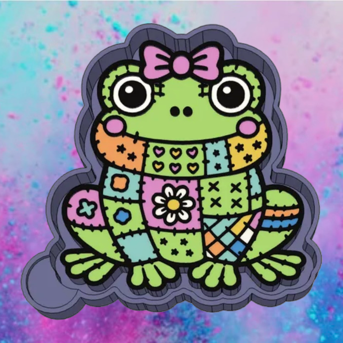 Patchwork frog freshie mold
