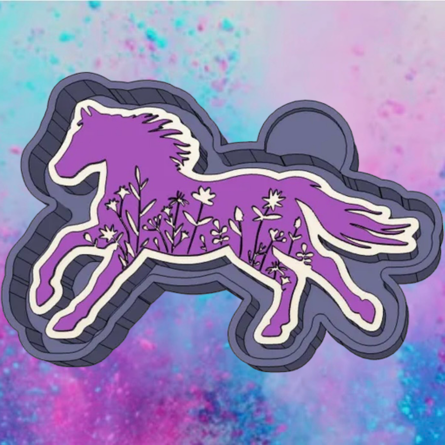 Floral horse freshie mold