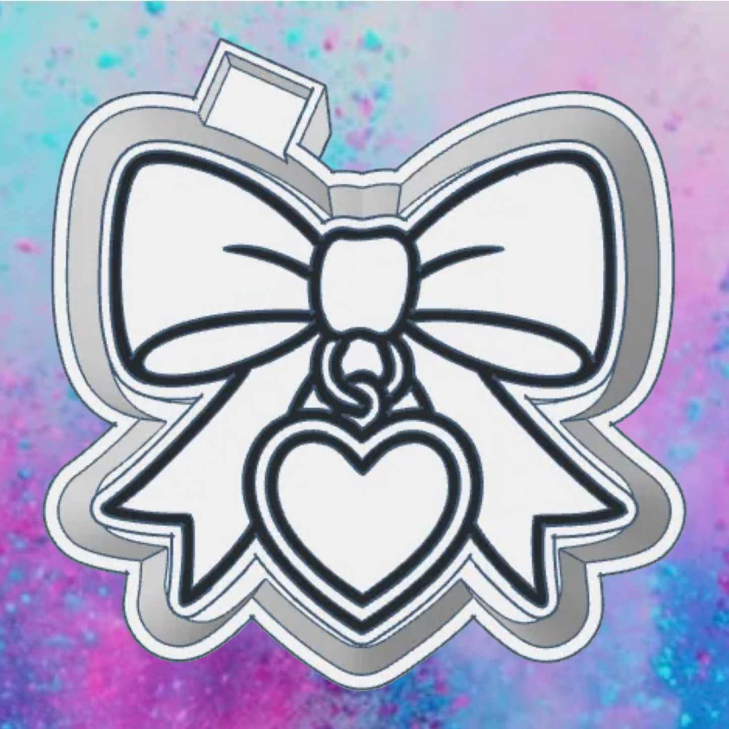 Bow with heart charm freshie mold