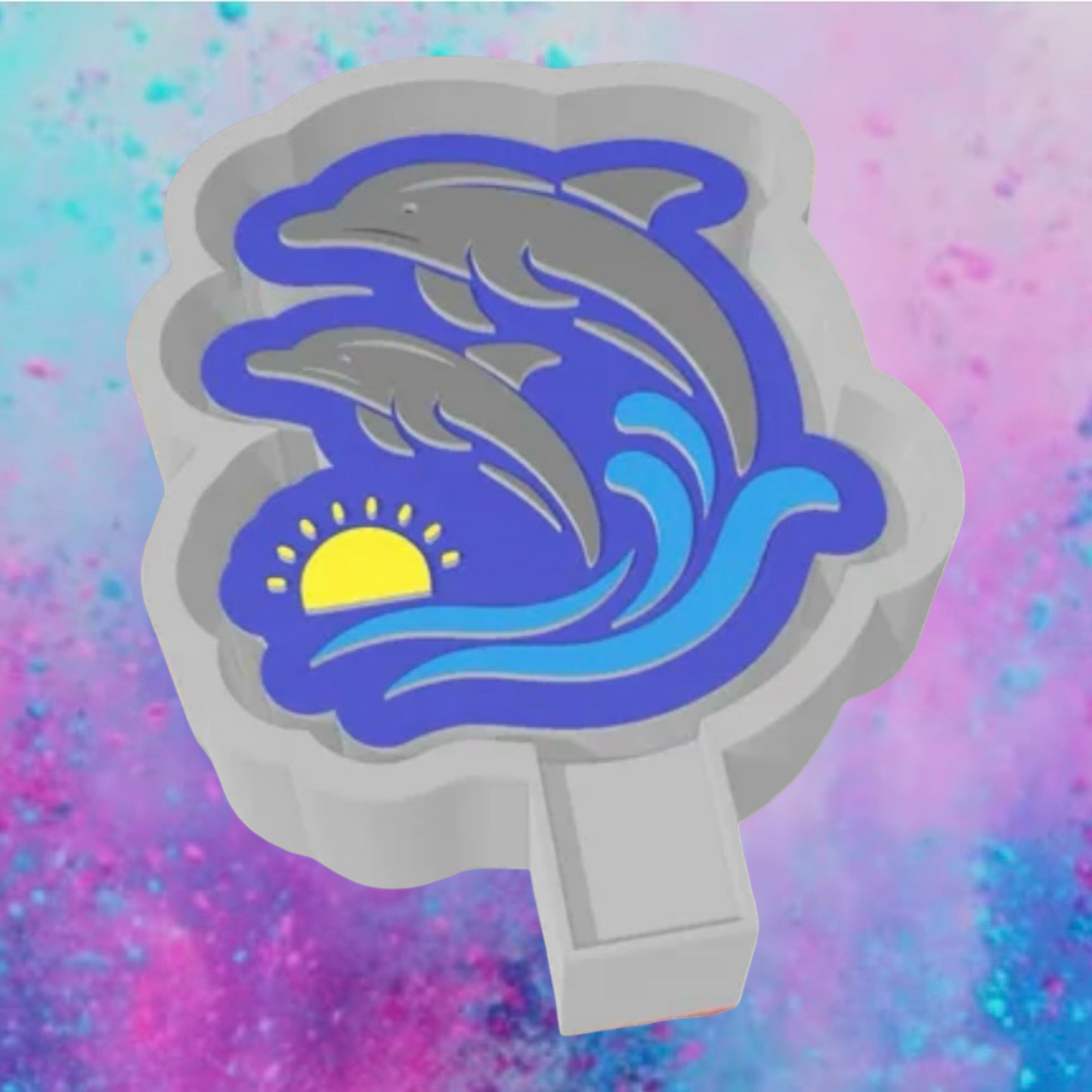 Dolphins in sunset freshie mold