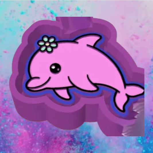 Dolphin with flower freshie mold