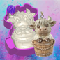 3D cow in tub freshie mold