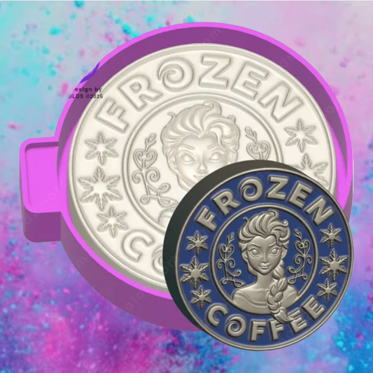 3D Frozen coffee coin freshie mold