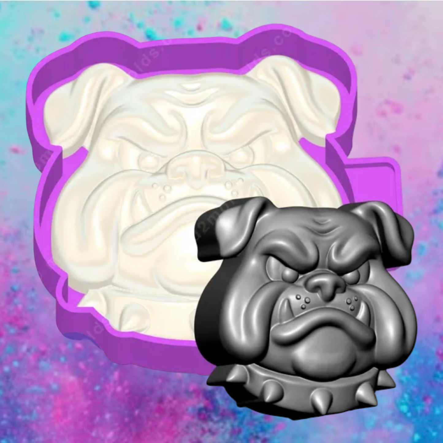 3D bulldog head freshie mold