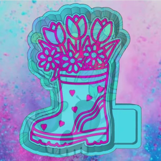 Spring rain boot freshie mold