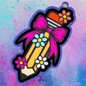 Pencil with a bow and daisy freshie mold