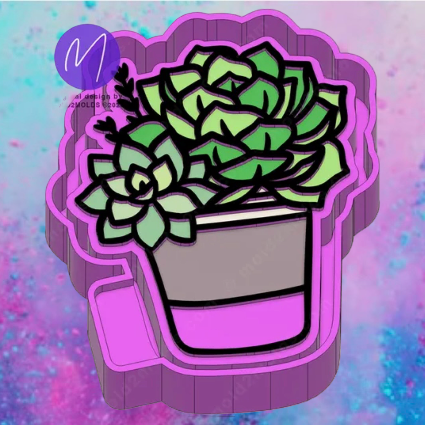 Succulents pot freshie mold