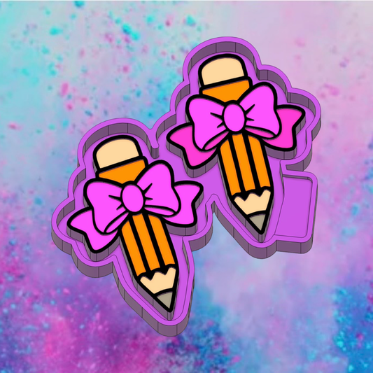 Pencil with bow and flowers vent freshie molds