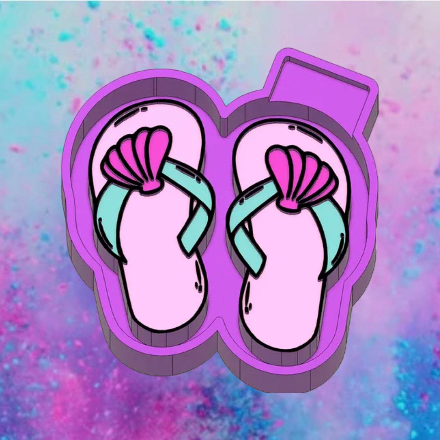 Flip flops with sea shells freshie molds
