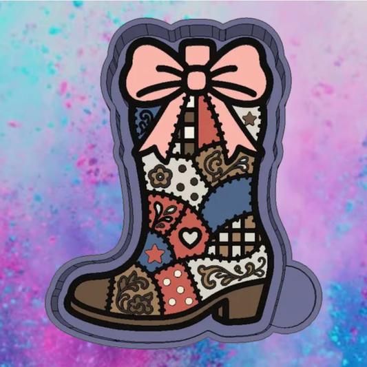 Patchwork cowboy boot freshie mold